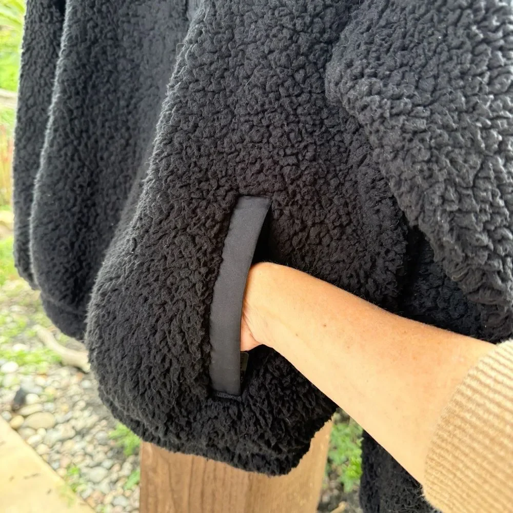 ATHLETA black half zip thick fleece pullover with pockets - Picture 3 of 7